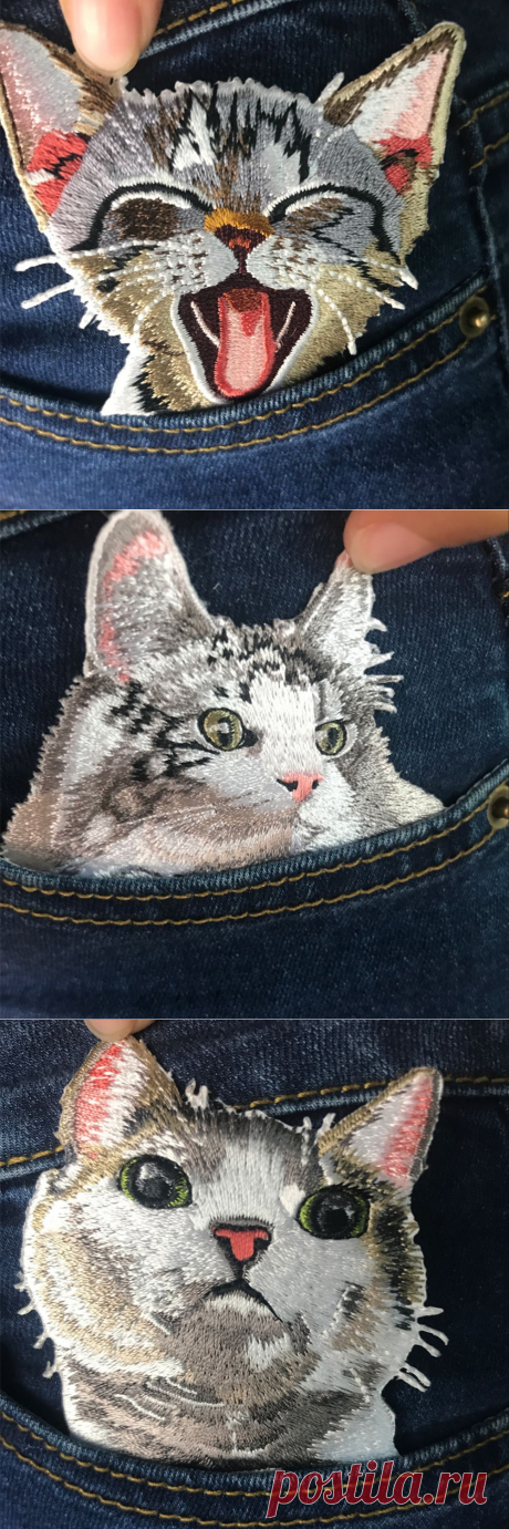 2 шт. Cat патчи для одежды железа вышитые патч Аппликация утюг на патчи аксессуары значок наклейки на одежду Джинсы для женщин сумки купить на AliExpress