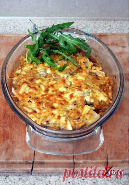 Печёный окунь под сыром