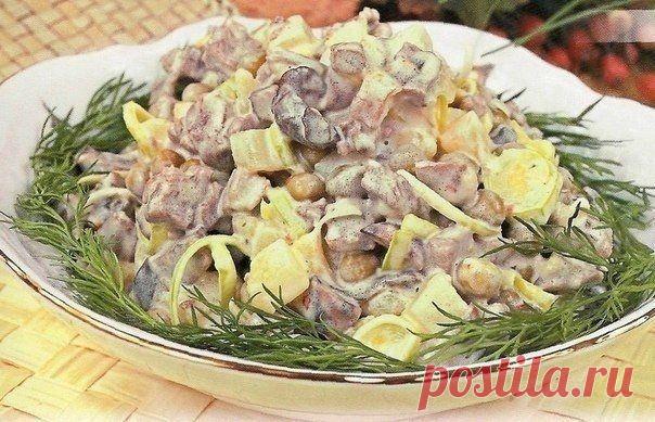 Салат мясной с грибами - Лучшие кулинарные рецепты интернета