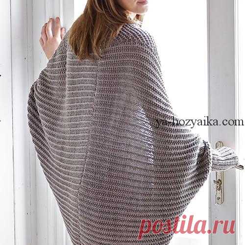 Кардиган-пончо спицами 2019. Как связать кардиган пончо видео