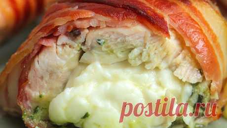 Bacon Wrapped Cheesy Pesto Chicken - Twisted