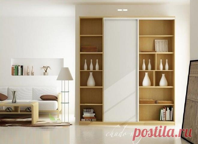 Шкаф купе с открытыми полками с двух сторон: фото, модель, необычный дизайн