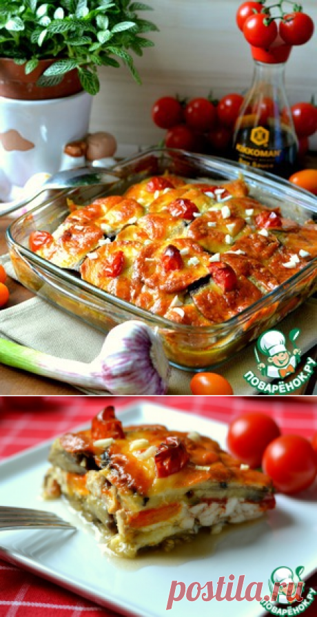 Запеченные баклажаны с куриным мясом - кулинарный рецепт