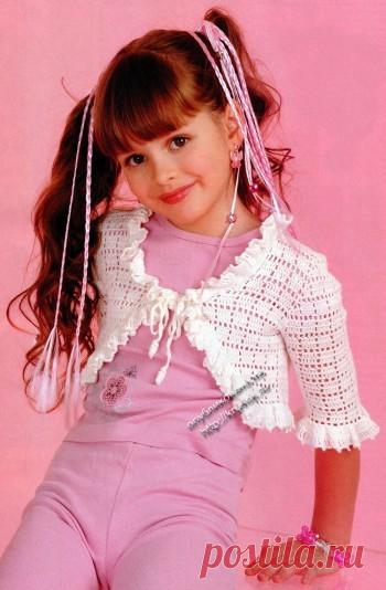 Вязаное крючком болеро для девочки, схемы вязания и описание