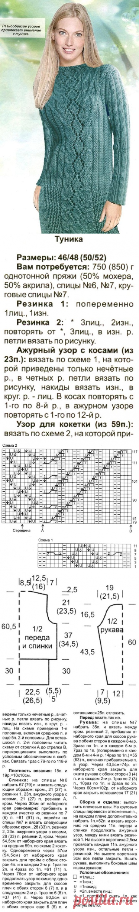 Туника ажурным узором описание. Вязание туники спицами для начинающих |