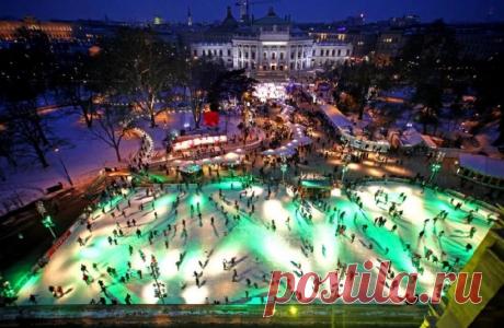 В Австрии открылся крупнейший каток под открытым небом "Венская ледовая мечта" | Туризм