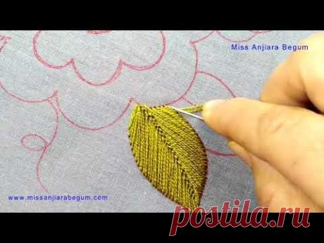 Easiest Embroidery Hoop Art, How to Embroider Large Flower, Big Blooms Pinkish Embroidery-254