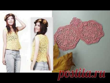 Плотный ажурный мотив Вязание крючком