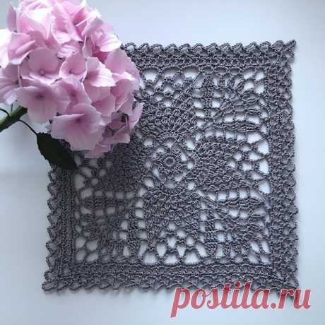 Красивая квадратная салфетка крючком — Отлично! Школа моды, декора и актуального рукоделия
