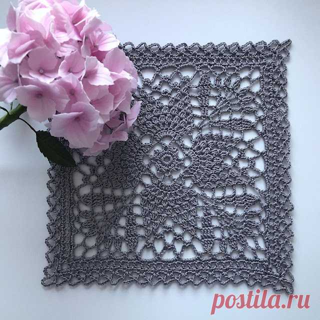Красивая квадратная салфетка крючком — Отлично! Школа моды, декора и актуального рукоделия