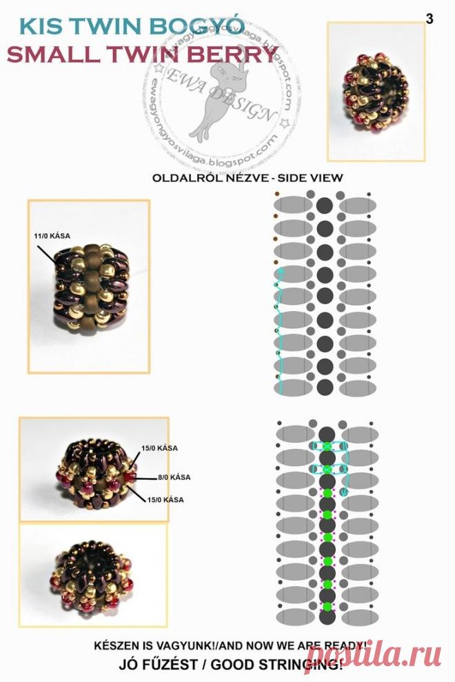 (67) Free Small twin berry tutorial | Beads - tutorials, charts, graphs