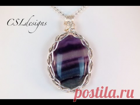 5 strand braid wire wrapped cabochon