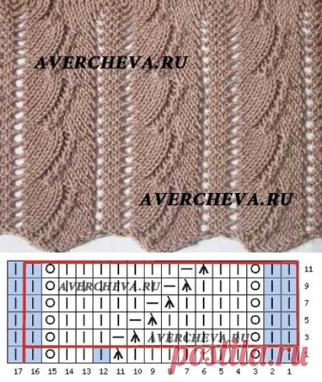 Узор спицами 954 « Турецкий завиток» | каталог вязаных спицами узоров