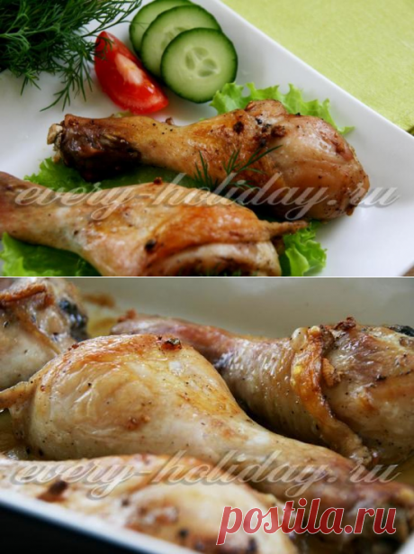Куриные ножки с чесноком и соевым соусом, запеченные в духовке