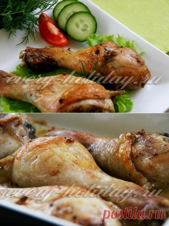 Куриные ножки с чесноком и соевым соусом, запеченные в духовке