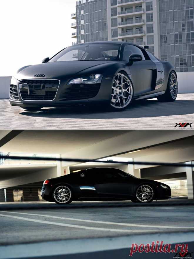Черный матовый Audi R8 V8 на дисках HRE P40SC |