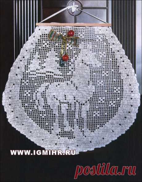 Панно «Год лошади». Филейное вязание