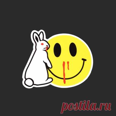 Забавный мультфильм животных одного кролика Улыбающееся Лицо Наклейки Скейтборд ноутбука холодильник крутые модные наклейки холодильник DIY Наклейка B 74 купить в магазине Lisa Dreamy World Store на AliExpress