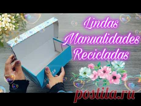 ♻️ MANUALIDADES con caja de zapatos/ Lindas IDEAS con Cartón / DIY / Organizadores/ Ideas Recicladas