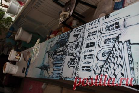 Красим и декорируем деревянный стол-тумбу