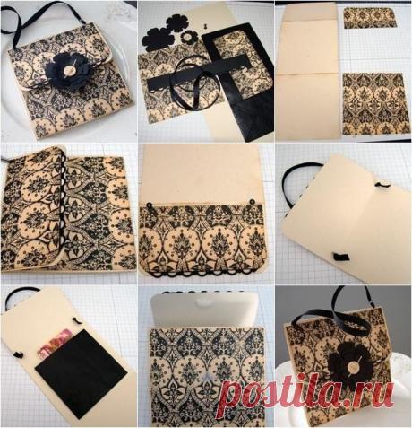 Сумочка - конверт
Так можно оформить денежный подарок, сертификат и прочие "плоские" подарки.