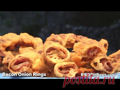 Crispy Fried Bacon Onion Rings A simple bacon snack idea to use at your Pit. Your first time watching the BBQ Pit Boys? The very detailed