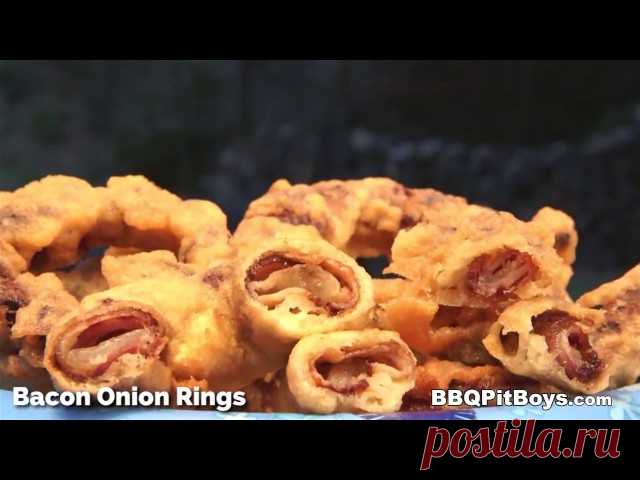 Crispy Fried Bacon Onion Rings A simple bacon snack idea to use at your Pit. Your first time watching the BBQ Pit Boys? The very detailed
