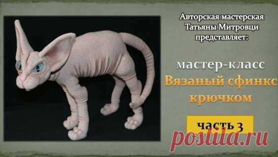 Вязаный сфинкс крючком(3 часть) Knitted sphynx cat crochet (p.3) - Яндекс.Видео