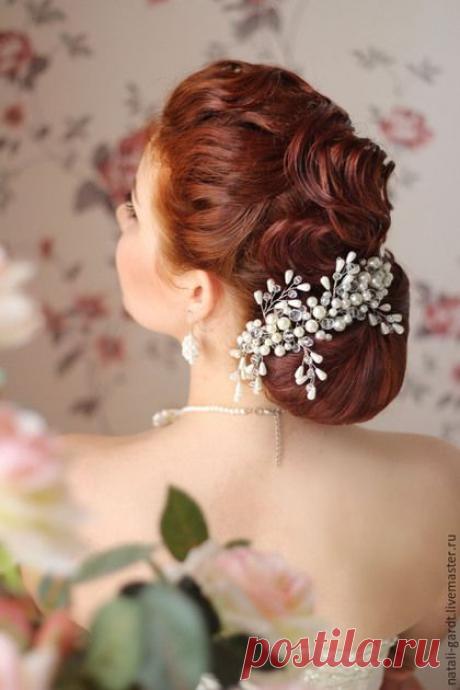 Купить Украшение в волосы &quot;Изумительное&quot; - белый, Украшение ручной работы, свадебное украшение, украшение для волос