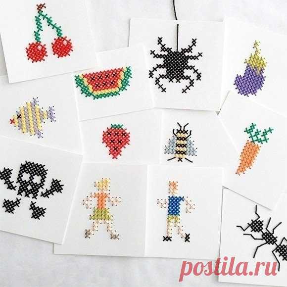 Вышивка на картоне