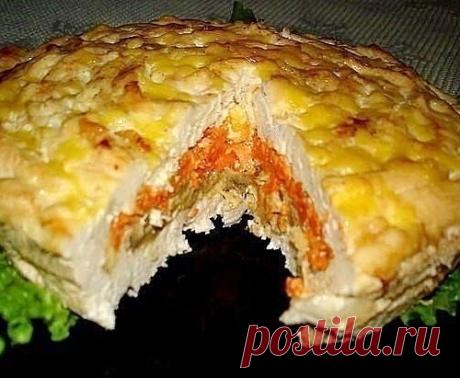 Мясная запеканка с грибами и овощами