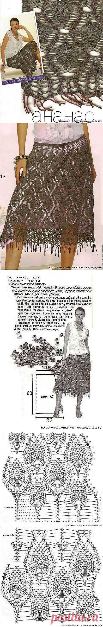 Юбка. Модель выполнена крючком..