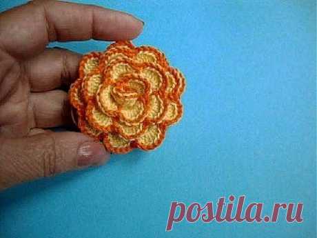 Вязаные крючком цветы How to crochet flower Урок 33 方法かぎ針編みの花へ - YouTube