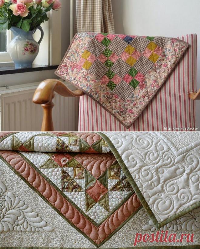 Окантовка лоскутного панно и одеяла. Фото мастер-класс.