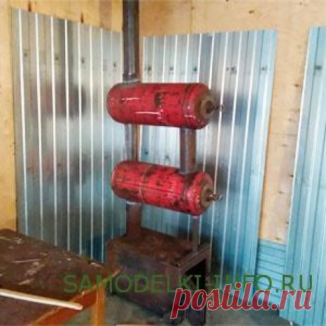 Печь из газовых баллонов своими руками Простая самодельная печь из газовых баллонов, фото и описание изготовления. 