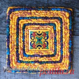 Вышивка лентами на пластиковой канве