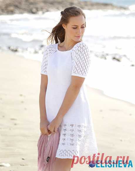 Платье "Подчеркни страсть и невинность" вязаное спицами от Drops Design