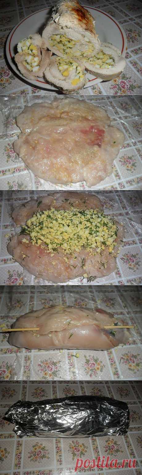 Куриный рулет с яйцами и зеленью | Любимые рецепты