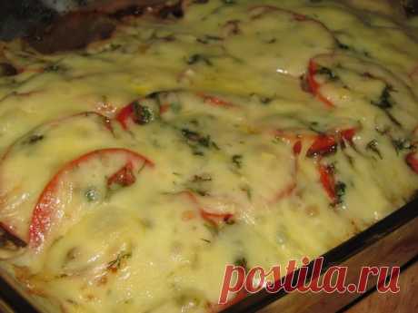 Куриная грудка, запечённая с баклажанами