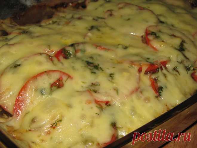 Куриная грудка, запечённая с баклажанами
