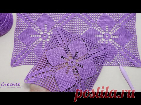 ВЯЗАНИЕ КРЮЧКОМ цветочные КВАДРАТНЫЕ МОТИВЫ МК🌷SUPER Beautiful Pattern Crochet square floral motifs🌷