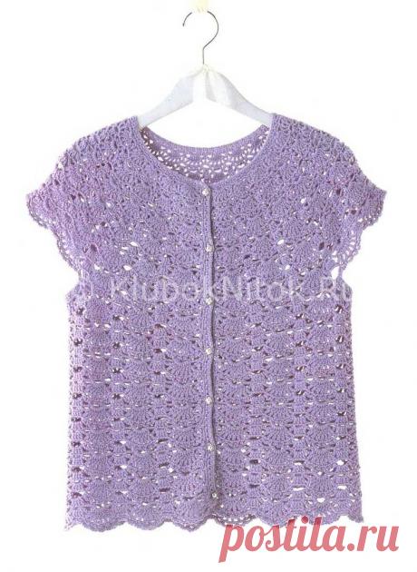 Сиреневый жакет | Вязание для женщин | Вязание спицами и крючком. Схемы вязания.