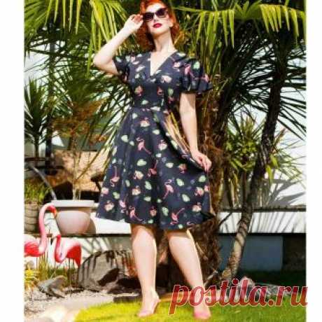 Voodoo Vixen Lena Flamingo 50s tea Dress | Summer
