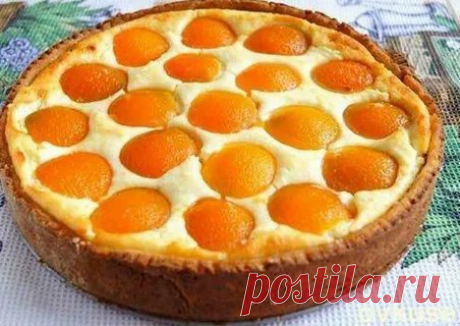 ​Творожный пирог с абрикосами Ингредиенты:Абрикосы - 500 гТворог - 500 гМука - 350 гЯйца - 4 штСливочное масло - 200 гСахар - 8 ст. л.Приготовление:1. В глубокой посуде смешать 6 столовых ложек сахара и муку, влить растопленное сливочное масло. Все ингредиенты растереть в крошку, отправить тесто на 15 минут в...
