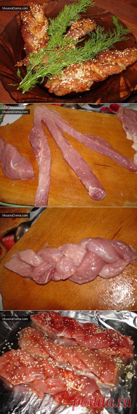 Мясная косичка в кунжутных зернах / Домашние рецепты. Готовим дома вкусно!