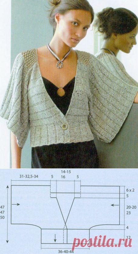 Жакет с рукавами кимоно