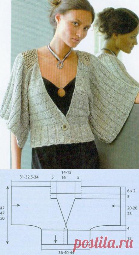 Жакет с рукавами кимоно