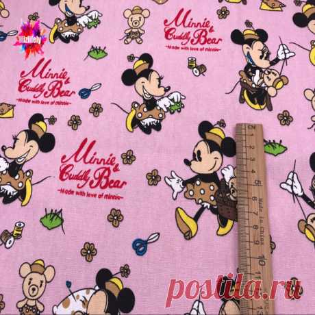 2017 Минни Хлопок ткань Холст ткани Для Лоскутное розовый DIY Швейные Подушки занавес Подушки Куклы Рубашка мешок скатерть Y005 купить на AliExpress