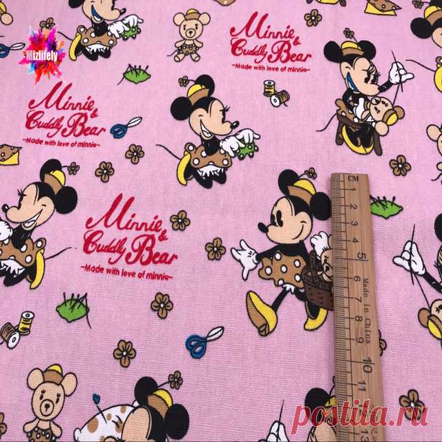 2017 Минни Хлопок ткань Холст ткани Для Лоскутное розовый DIY Швейные Подушки занавес Подушки Куклы Рубашка мешок скатерть Y005 купить на AliExpress