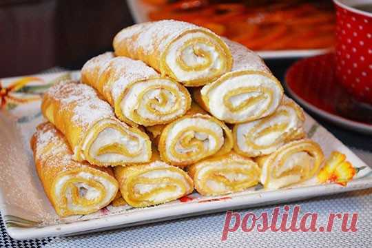 Тыквенные блинчики с творогом — Домашняя кулинария